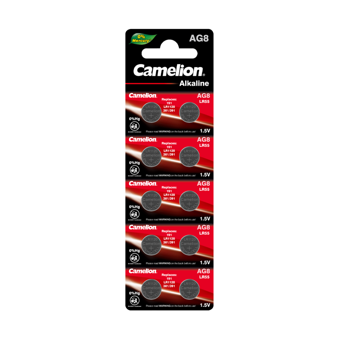 Батарейка CAMELION Alkaline AG8-BP10(0%Hg) 10 шт. в блистере