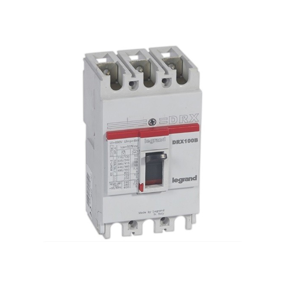 Автоматический выключатель Legrand 27255 3П 80A DRX125 10kA термомагнитный