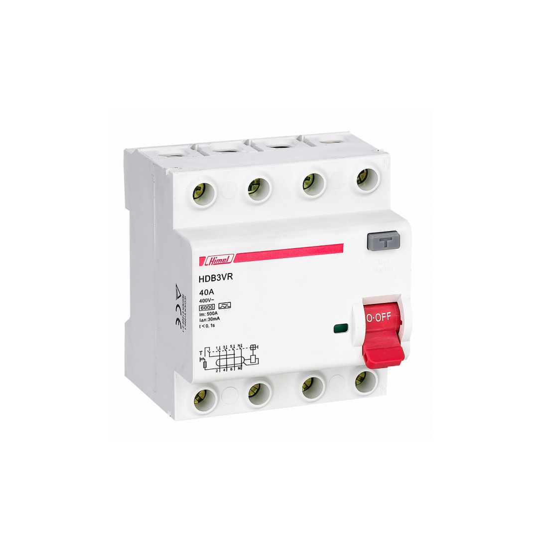 ВДТ Himel HDB3VR 4Р 25А 30мА тип AC 6кА