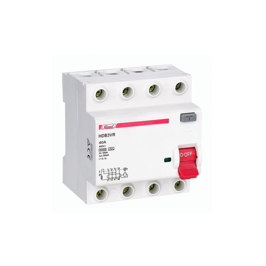 ВДТ Himel HDB3VR 4Р 40А 30мА тип AC 6кА