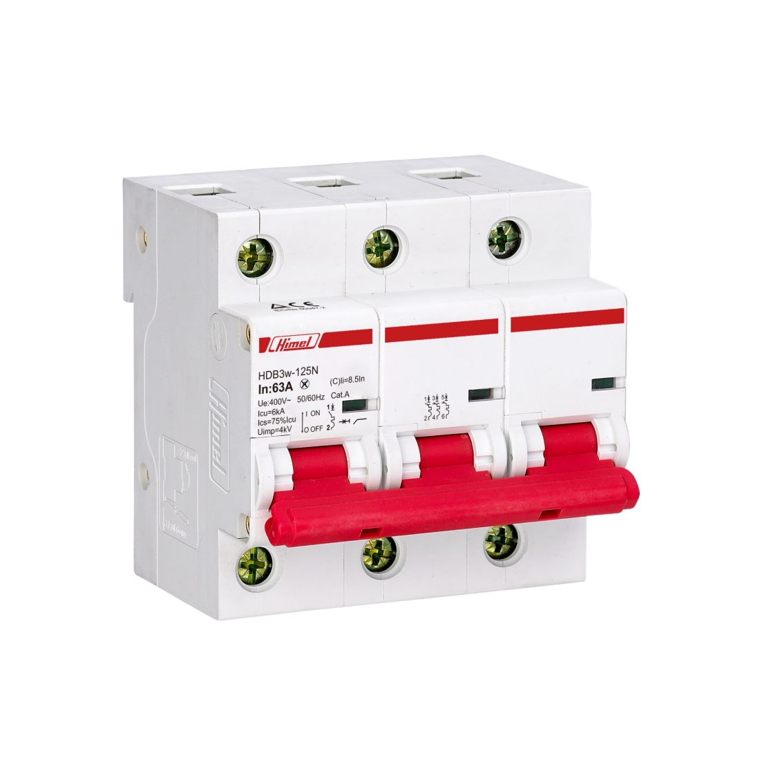 Автоматический выключатель Himel HDB3w-125 3P 100А С 10кА