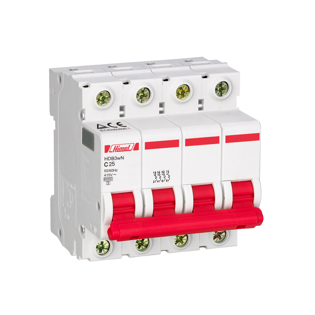 Автоматический выключатель Himel HDB3w 4Р 25А С 4,5кА
